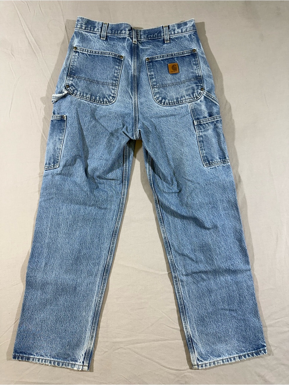 Vintage Carhartt Double Knee Carpenter Blue Denim Jeans - Picture 2 of 9